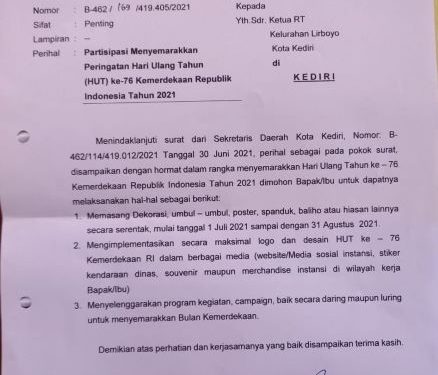 Agung Pribadi, Ketua Forum RT RW Kota Kediri (istimewa)
