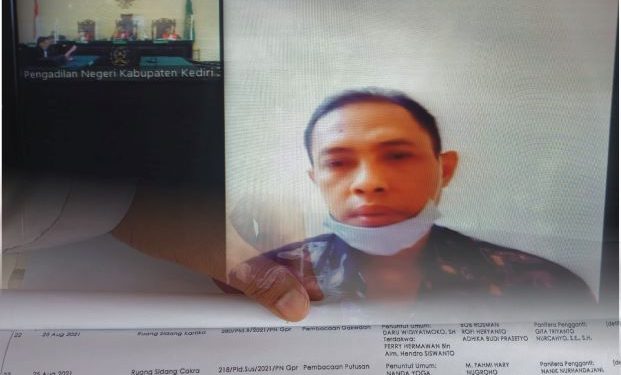 Sidang Ferry Hermawan di PN Kabupaten Kediri dan jadwal sidang seharusnya digelar Rabu, 25 Agustus 2021 (istimewa)