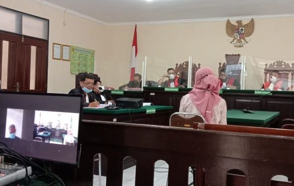 Sidang kasus penipuan dengan terdakwa Ferry Hermawan di Pengadilan Negeri Kabupaten Kediri (Kintan Kinari Astuti)