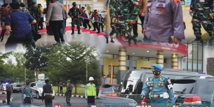 Pengamanan dari TNI AL dikerahkan saat kunjungan Panglima TNI dan Kapolri (Lantamal II)