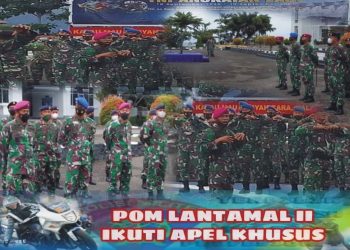 Apel Khusus Prajurit TNI AL di Markas Komando Lantamal II (Lantamal)