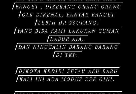 Status diposting akun @kedirigrafi kini dalam penyelidikan Satreskrim Polres Kediri Kota (istimewa)