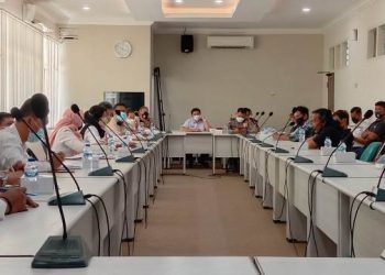 Pertemuan perwakilan PKL SLG bersama pejabat Pemkab Kediri di Ruang Pamenang (Kintan Kinari Astuti)