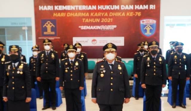 Upacara Peringatan Hari Dharma Karya Dhika secara virtual di Kantor Imigrasi Kediri (humas)