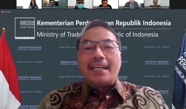 Direktur Jenderal Pengembangan Ekspor Nasional, Didi Sumedi melakukan pelepasan ekspor perdana 2 ton ikan kering dari pelabuhan Tanjung Mas, Semarang, ke Taiwan secara virtual (Mendag)