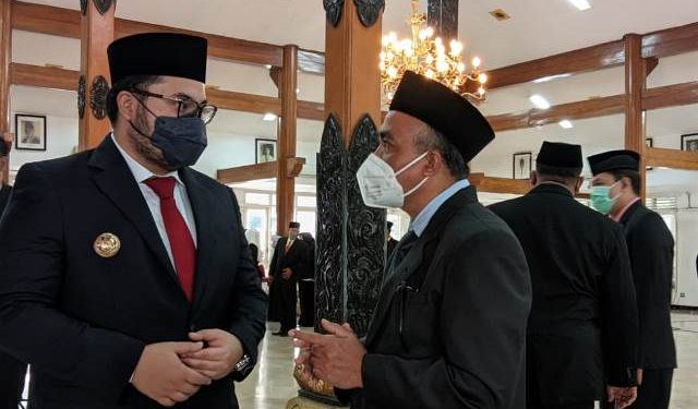 Bupati Kediri Hanindhito Himawan Pramana usai pelantikan pejabat (Kintan Kinari Astuti)