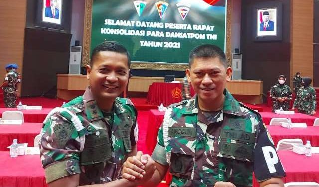 Danpom Lantamal II Padang Letkol Laut (PM) Wahyu Dwi S hadir rapat konsolidasi Dansatpom TNI (Lantamal)