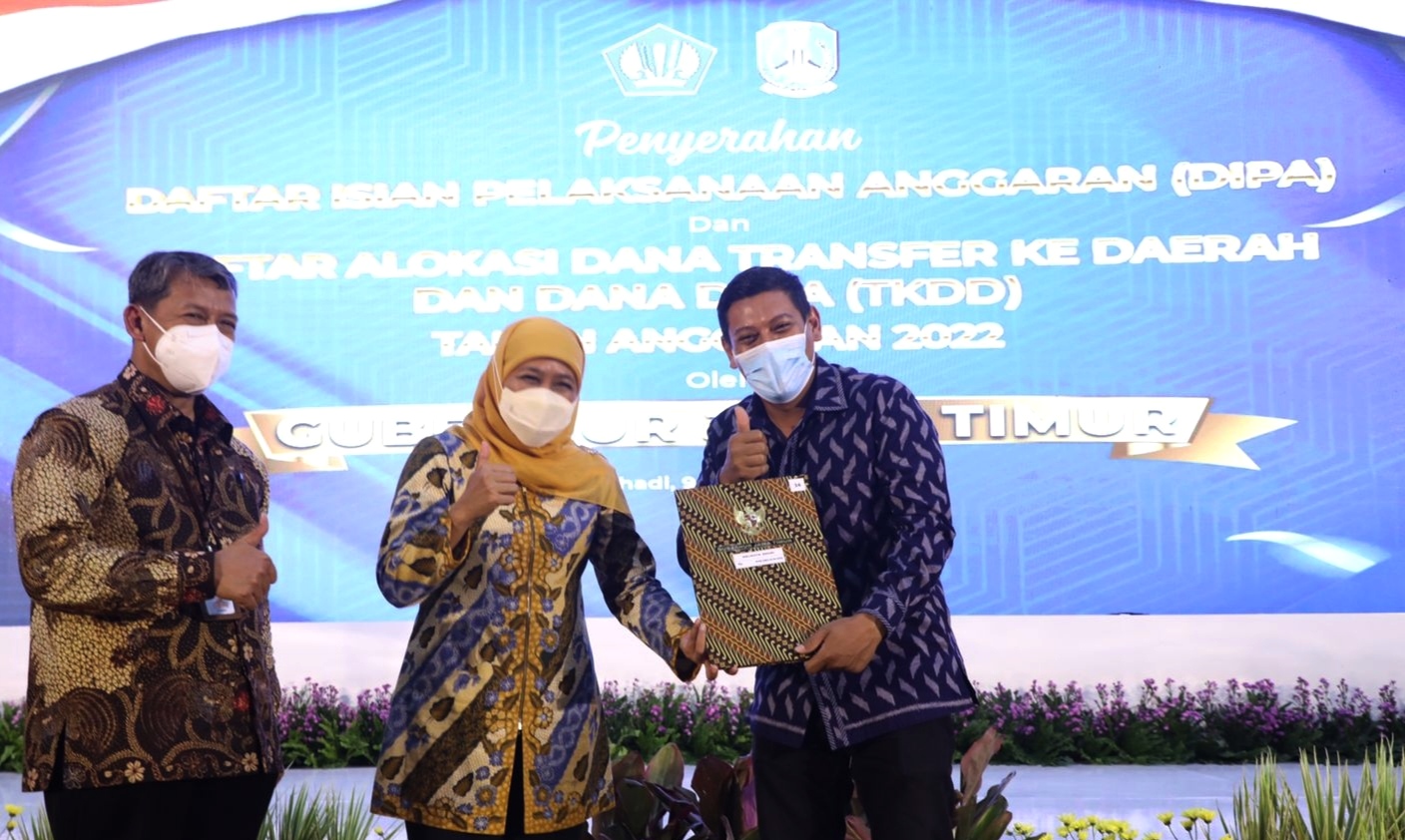 Wali Kota Kediri Terima DIPA dan TKDD Tahun 2022