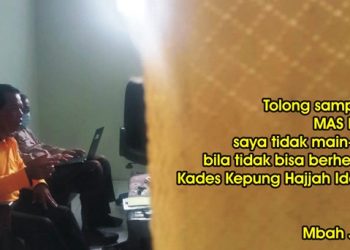 Mbah Jamat saat dimintai keterangan Tim Inspektorat di salah satu ruangan di Kantor Kecamatan Kepung (Kintan Kinari Astuti)
