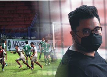 Gol ketiga dicetak Aan Trika pada babak kedua disambut bahagia Mas Dhito (Nanang Priyo Basuki)
