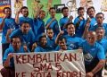 Spanduk dan rapat melibatkan perwakilan alumni SMA Negeri 5 Kota Kediri telah dilakukan (Nanang Priyo Basuki)