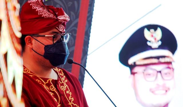 Bupati Kediri, Mas Dhito saat Peringatan Hari Jadi Kabupaten Kediri di Pendopo Panjalu Jayati (Nanang Priyo Basuki)