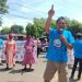LSM Saroja saat aksi di depan Kantor Kejari Kota Kediri (Nanang Priyo Basuki)