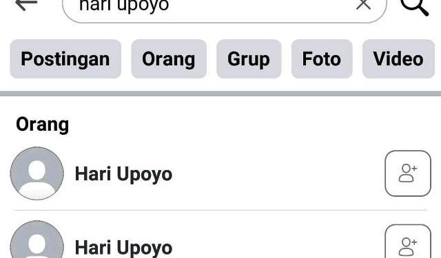 Akun @Hari Upoyo telah menghilang di facebook (istimewa)