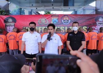 15 pelaku kini mendekam di tahanan Mapolres Kediri (humas)