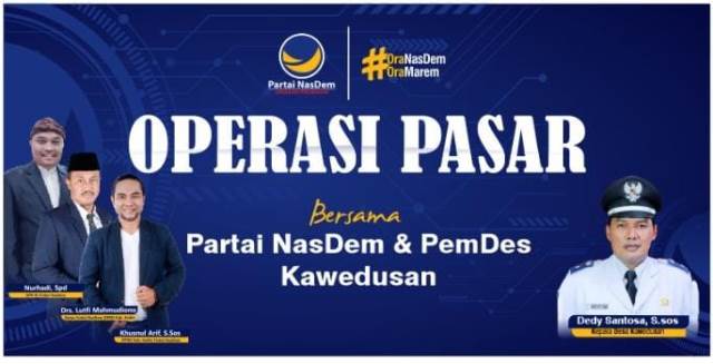 Hanya 10 Ribu Satu Paket Sembako, Operasi Pasar Murah Digelar Partai NasDem di Kawedusan Plosoklaten