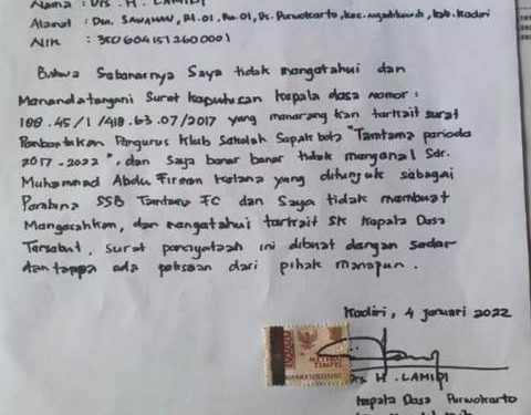 Salah satu bukti lampiran surat aduan (dok)
