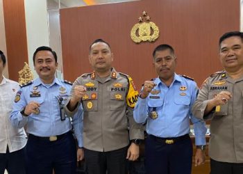 Kalapas, Hanafi bertemu Kapolres Kediri Kota, AKBP Teddy Candra (istimewa)