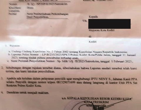 Bukti laporan terhadap AS diduga melakukan pencabulan (istimewa)