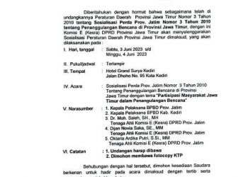 Surat undangan dikeluarkan DPRD Provinsi Jawa Timur (istimewa)