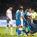 Renan Silva saat diganjar kartu merah (Nanang Priyo Basuki)