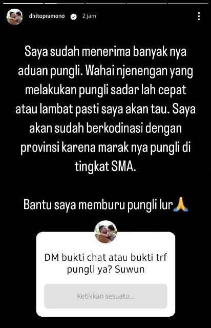 Aduan Pungli di Dunia Pendidikan, Mas Dhito : Segera Sadar atau Saya Kejar