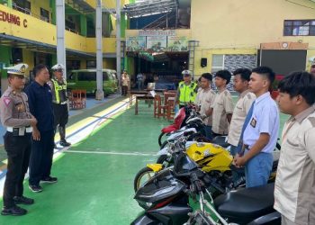 Tujuh siswa terkena tindakan dari Satlantas Polres Kediri Kota (istimewa)
