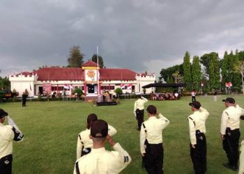 Suasana pembukaan pelatihan satpam di Mako Brimob Kediri (Nanang Priyo Basuki)