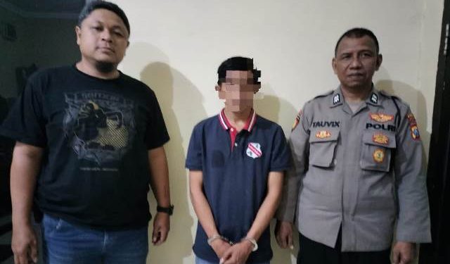 Agus Susilo usai dibekuk anggota Polsek Ngasem (humas)