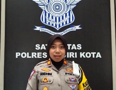 Kasat Lantas Polres Kediri Kota, AKP Andhini Puspa Nugraha (Sigit Cahya Setyawan)