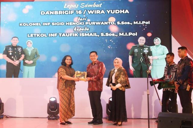 Hadiri Pisah Sambut Komandan Brigif 16 Wira Yudha, Pj Wali Kota Kediri Sampaikan Terima Kasih