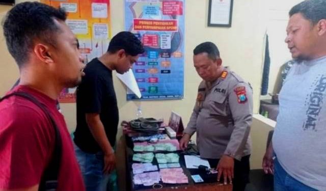 Barang bukti uang palsu diamankan di Mapolsek Puncu (humas)