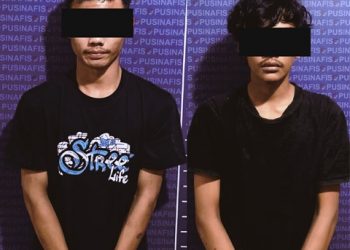 Kedua pelaku diamankan di Mapolsekta Pesantren (Sigit Cahya Setyawan)