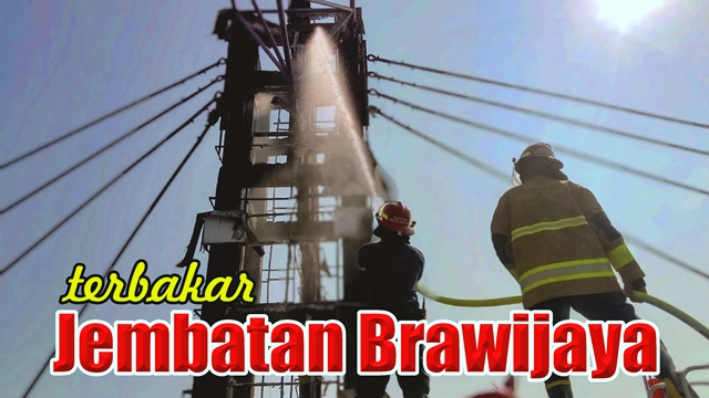 Korsleting Listrik??? Penyebab Kebakaran Penutup Penyangga Jembatan Brawijaya