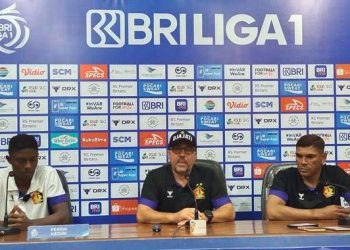 Coach Marcelo saat jumpa pers pasca pertandingan (Sigit Cahya Setyawan)