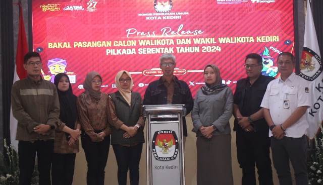 KPU Kota Kediri Resmi Umumkan Dua Pasangan Calon Peserta Pilkada Serentak