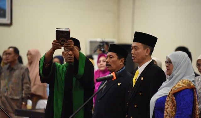 Suasana pelantikan pimpinan DPRD Kota Kediri (Kintan Kinari Astuti)