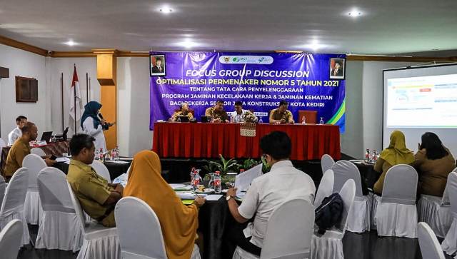 Tingkatkan Kolaborasi Jamin Perlindungan Pekerja Kontruksi, Pemkot Kediri Ikuti FGD Bersama BPJS Ketenagakerjaan