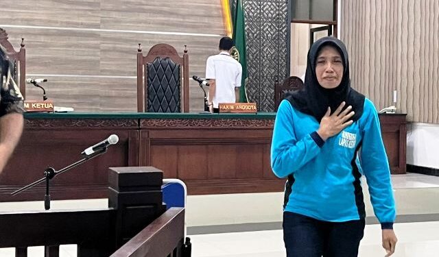 Fitria terdakwa ibu kandung pembuang bayi (Kintan Kinari Astuti)