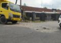 Kerusakan jalan di pertigaan Mapolsek Wates (Muhamad Dastian Yusuf)