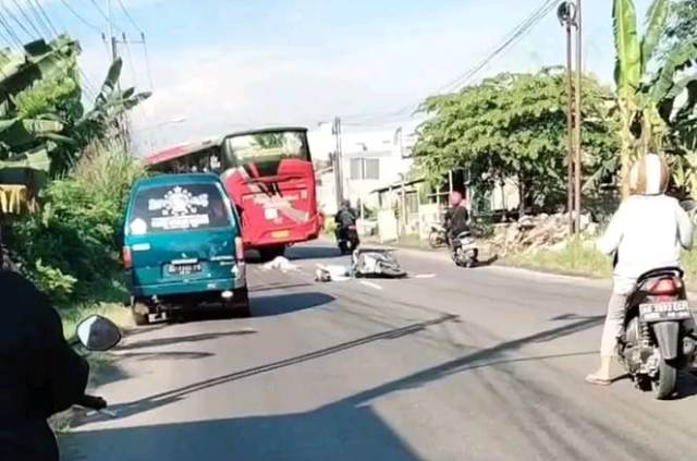 Laka Tragis di Jalan Raya Desa Tugurejo Ngasem, Anak Selamat Ibu Meninggal di Tempat