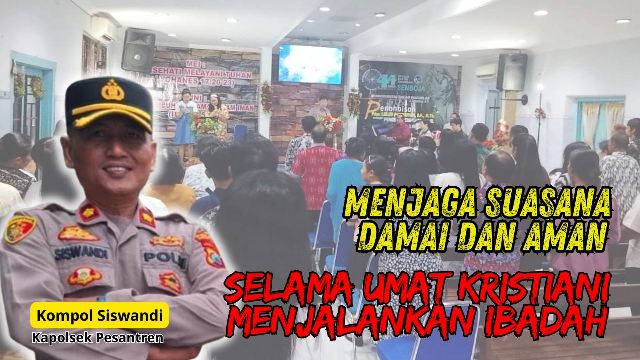 Polres Kediri Kota All Out Amankan Gereja dan Jemaat Rayakan Kenaikan Isa Almasih