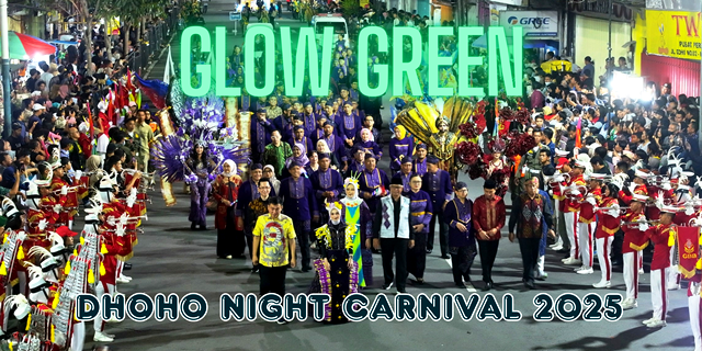 Kota Kediri Menyala: Dhoho Night Carnival 2025 Hadir dengan Semangat Hijau