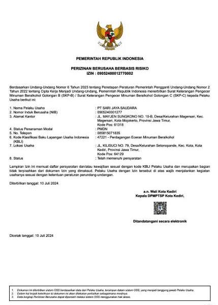 Grib Jaya Pertanyakan Toko Kantongi Izin Miras, DPMPTSP Kediri Tegaskan Surat yang Beredar Palsu, Kenapa Tidak Ditindak? Ini Penjelasannya