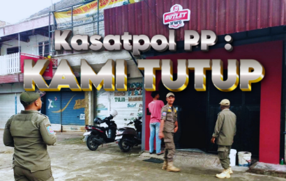 Atas Laporan GP Ansor, Satpol PP Kota Kediri Segel Outlet 23 HWG, Jual Miras Tanpa Izin Resmi