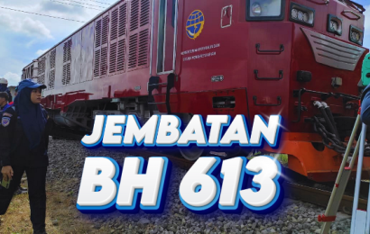 Uji Ketahanan Jembatan Kereta Api BH 613 Kediri Usai Dibangun