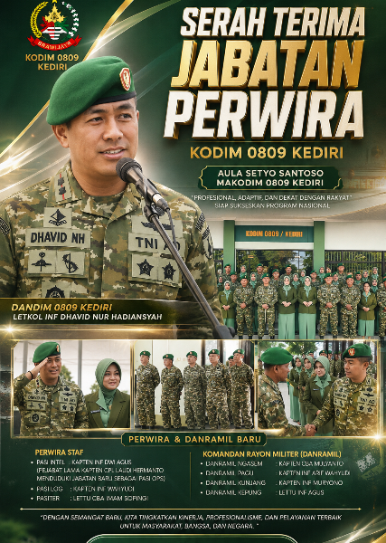Rotasi Strategis di Tubuh Kodim 0809 Kediri, Profesionalisme Prajurit Jadi Prioritas