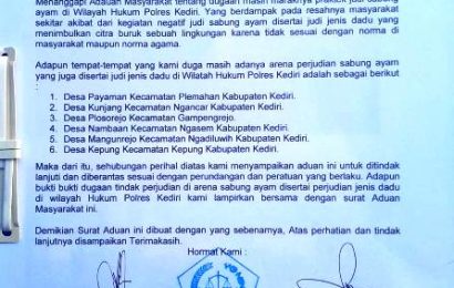 LSM Saroja Bongkar Dugaan Arena Sabung Ayam di Enam Lokasi Kediri, Singgung Keterlibatan Oknum Aparat