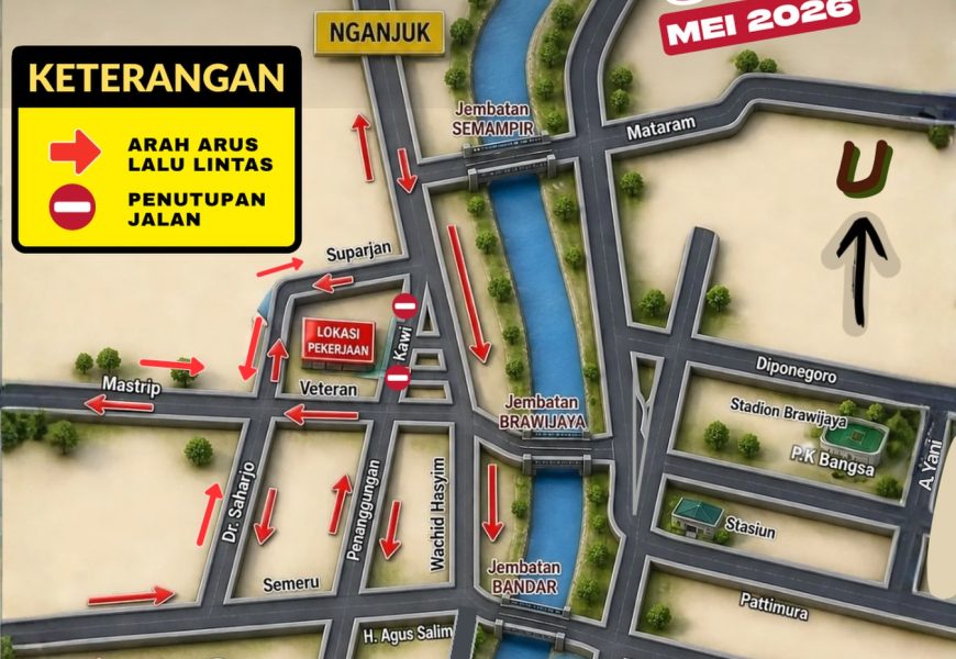 Jalan Kawi Ditutup Sementara, Solusi Banjir Mojoroto Mulai Digarap
