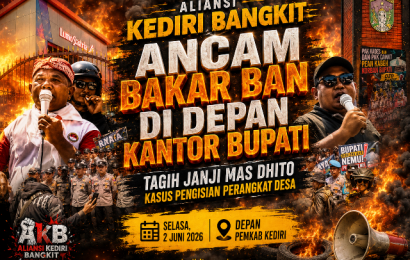 Besok Demo Lanjutan Depan Pemkab Kediri: Massa Ancam Bakar Ban Bekas, Desak Bupati Tuntaskan Janji Usut Tuntas Kasus Perangkat Desa Besok Demo Lanjutan Depan Pemkab Kediri: Massa Ancam Bakar Ban Bekas, Desak Bupati Tuntaskan Janji Usut Tuntas Kasus Perangkat Desa